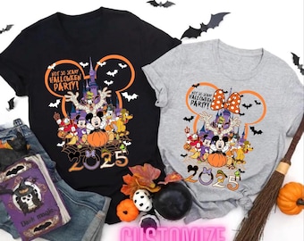 Camisetas a juego para Halloween de Disney, camiseta Disney no tan aterradora, camisetas personalizadas de Disney con texto personalizado, camiseta personalizada de Halloween de Disney 2025