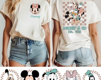 Magliette per la famiglia Disney, maglietta con taschino di Topolino e Minnie, magliette per la famiglia Disneyworld, magliette personalizzate per le vacanze Disney, maglietta personalizzata Disneyland