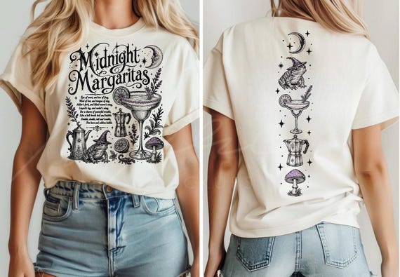 Vintage Midnight Margaritas Shirt, Practical Magic Tee, Retro Halloween Movie Shirt, Girls Tequila Shirt, Spooky Season Gift, Witchy Shirt