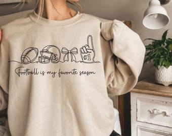 Felpa "Il calcio è la mia stagione preferita", girocollo retrò per il giorno della partita, regalo per la mamma di un calciatore, comodo pullover oversize da calcio, maglione autunnale