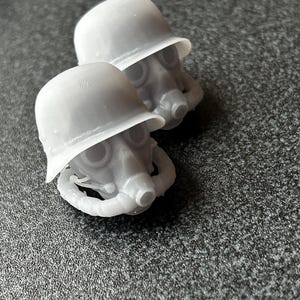Gas mask HEADS for 3.75in, 1/18, and 6in FIGURES (2-pack)