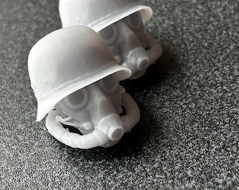 Gas mask HEADS for 3.75in, 1/18, and 6in FIGURES (2-pack)