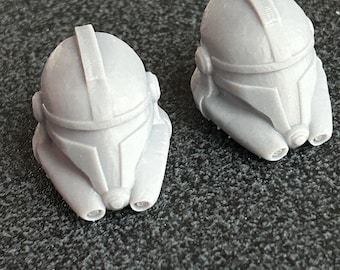 MANDALORIAN TROOPER HEADS for 3.75in, 1/18, 6in, and 7in figures (2-pack)