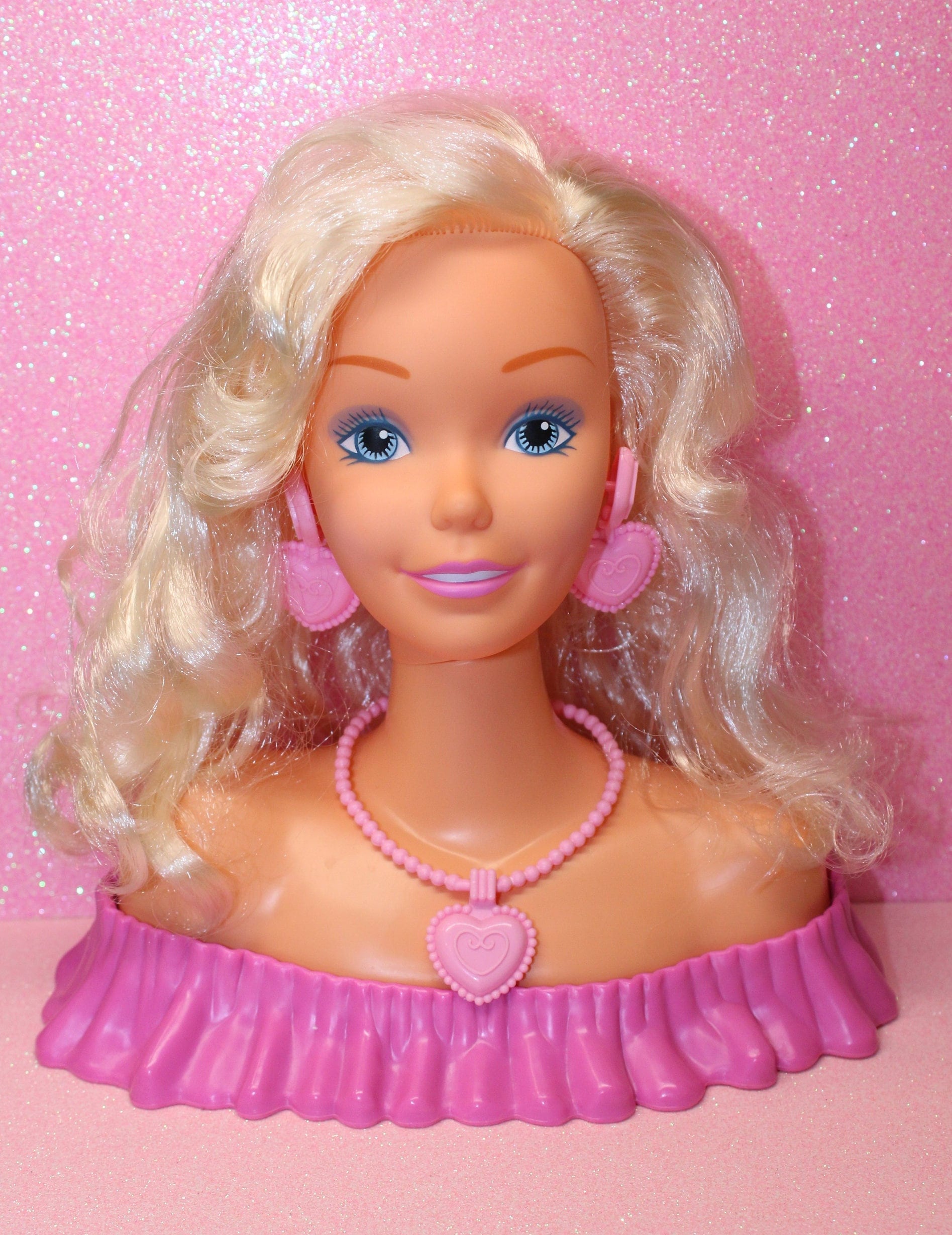 Vintage 1988 Make Me Pretty Barbie Doll Head Fashion Hair Etsy 