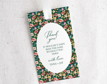 Watercolor Floral Gift Tag Template: Printable Wedding Favor (2x3.5)
