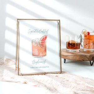 Greyhound Signature Cocktail Editable Template, Paloma Cocktail Sign, Signature Cocktail Bar Sign, Grapefruit Cocktail, Printable, 8x10