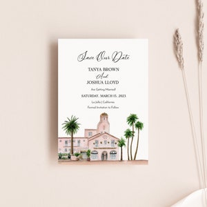La Valencia Wedding Save The Date Template, San Diego Wedding Venue, La Jolla Wedding, La Valencia Hotel, Printable Save The Date