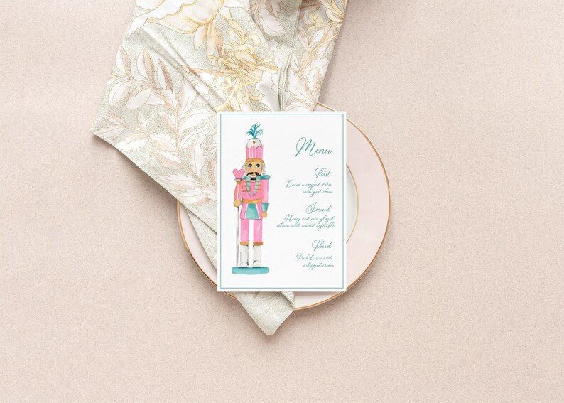 Nutcracker Dinner Menu TEMPLATE Holiday Party Menu Printable Etsy