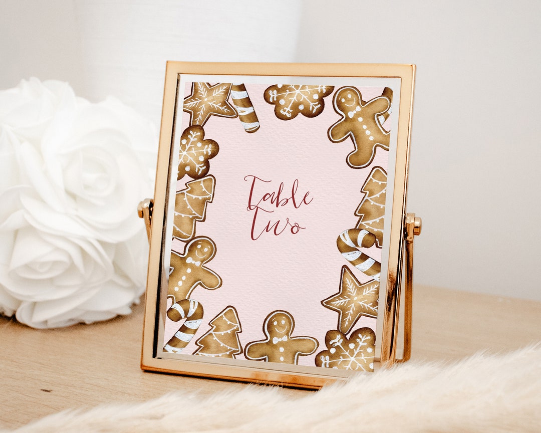 Holiday Table Numbers TEMPLATE, Christmas Party Table Numbers