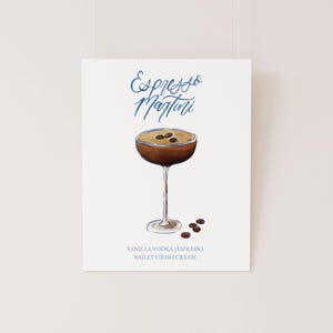 Espresso Martini Watercolor Cocktail Sign Template (Digital Download)