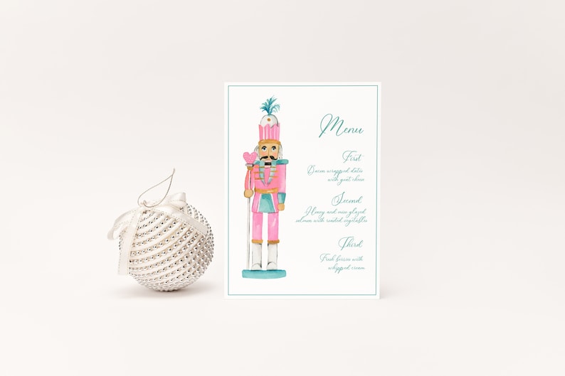 Nutcracker Dinner Menu TEMPLATE Holiday Party Menu Printable Etsy