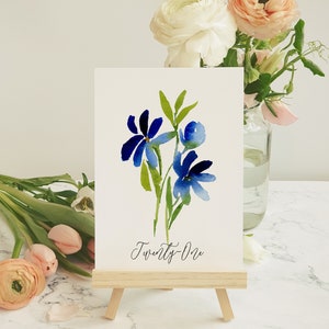 Wildflower Table Number Template, Floral Table Numbers, Wildflower Wedding Theme, Boho Table Numbers, 5X7 Table Numbers