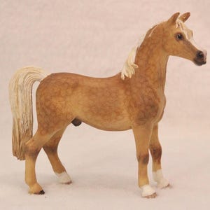 OOAK Model Horse - Retired Schleich Arabian Dapple Palomino with Socks