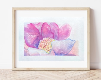 Original Watercolor Painting – Soft Pink Floral Art – Delicate Botanical Wall Decor