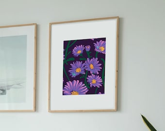 Floral Moth Art Print: Eclectic Nursery Wall Decor (Digital Download)