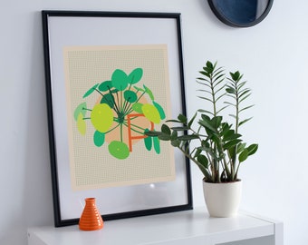 Pilea Plant Letter P Print: Alphabet Wall Art (Digital Print)