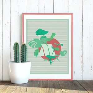 Monstera Plant Print / Plant Print Wall Art / Arte del alfabeto / Impresión digital / Letra M