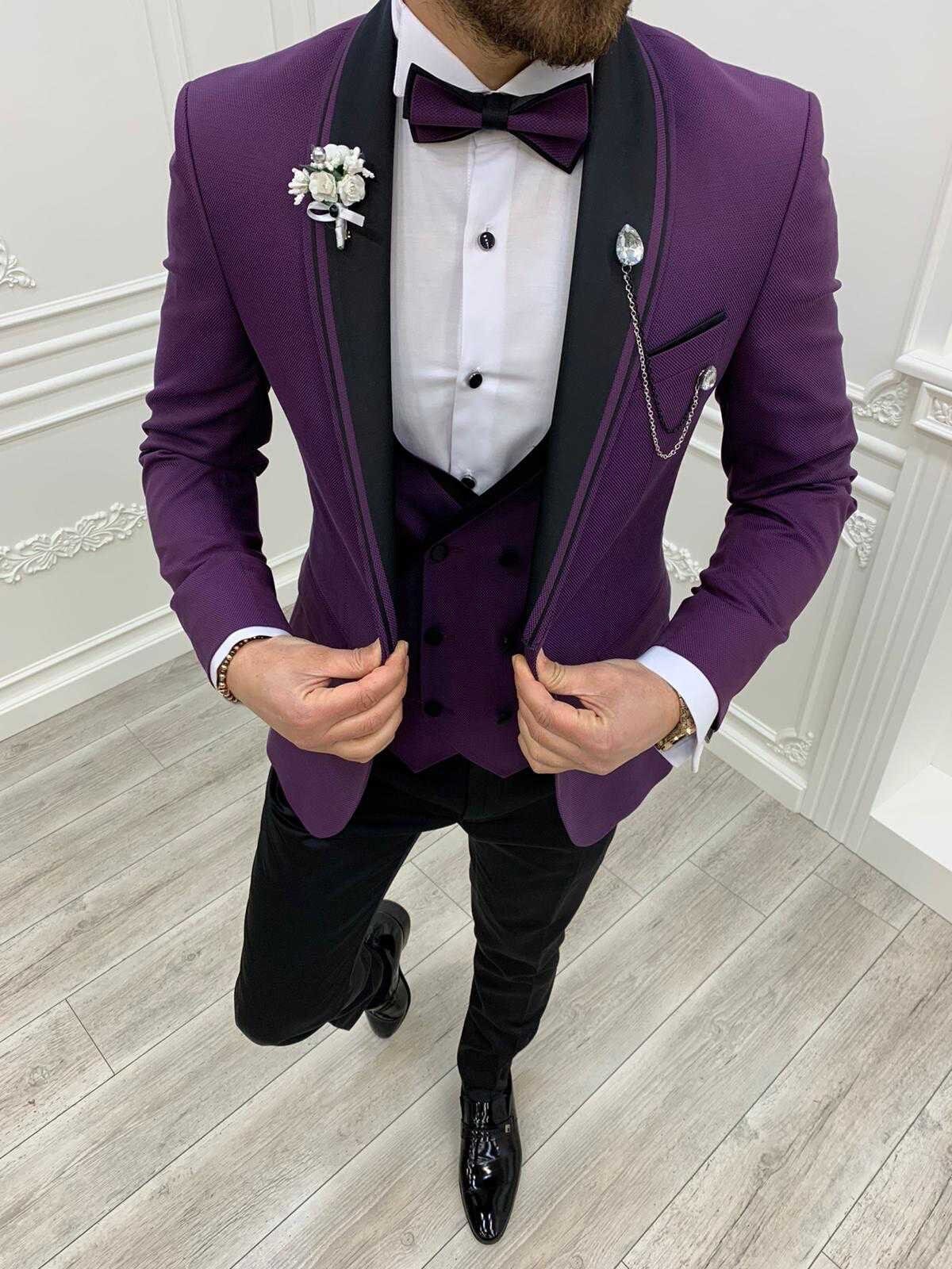 Purple Slim-fit Italian Cut Tuxedo Mens Tuxedo Purple 3 - Etsy