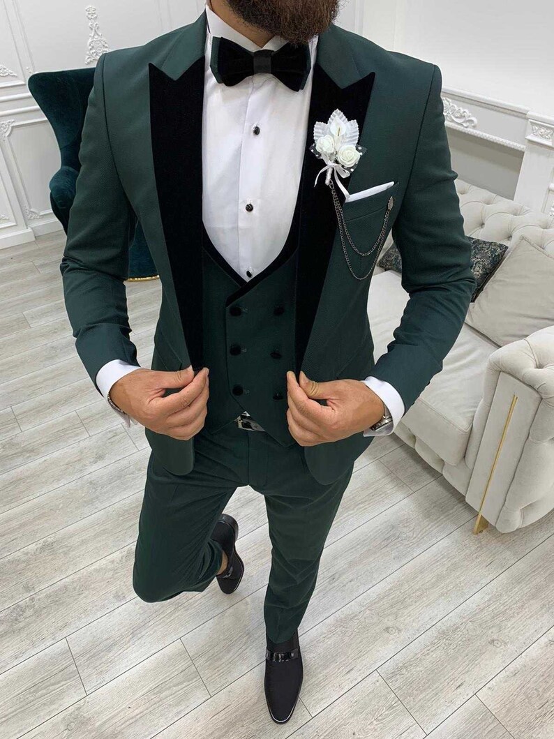 Green Slim-fit Italian Cut Tuxedo Mens Tuxedo Green 3 - Etsy