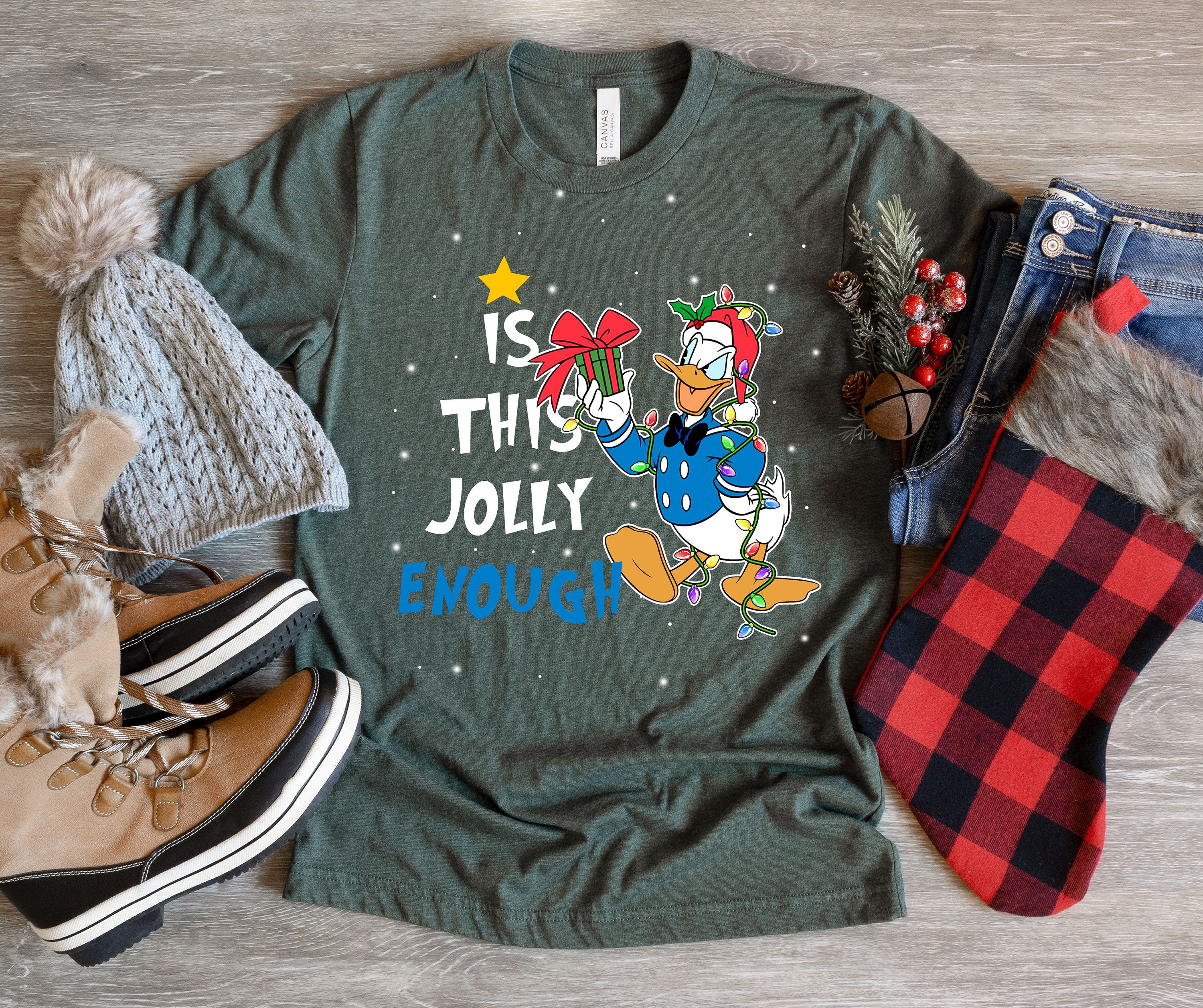 Is This Jolly Enough Donald Duck Christmas Lights Shirt