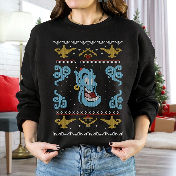 Disney Aladdin Genie Ugly Christmas Sweater Design T-shirt - Etsy UK