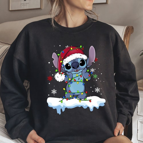 Disney Lilo and Stitch Santa Stitch Christmas Lights Shirt - Etsy
