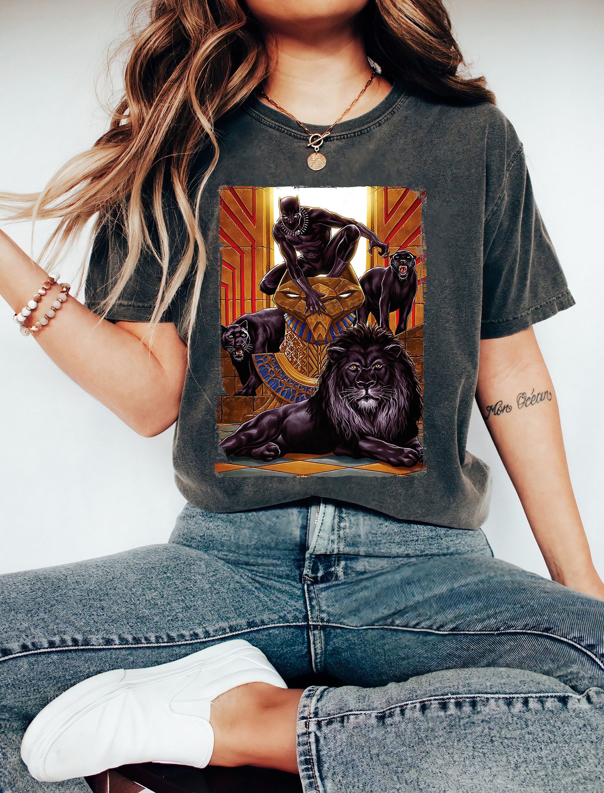 Marvel Black Panther King In the Lion's Den Graphic T-Shirt