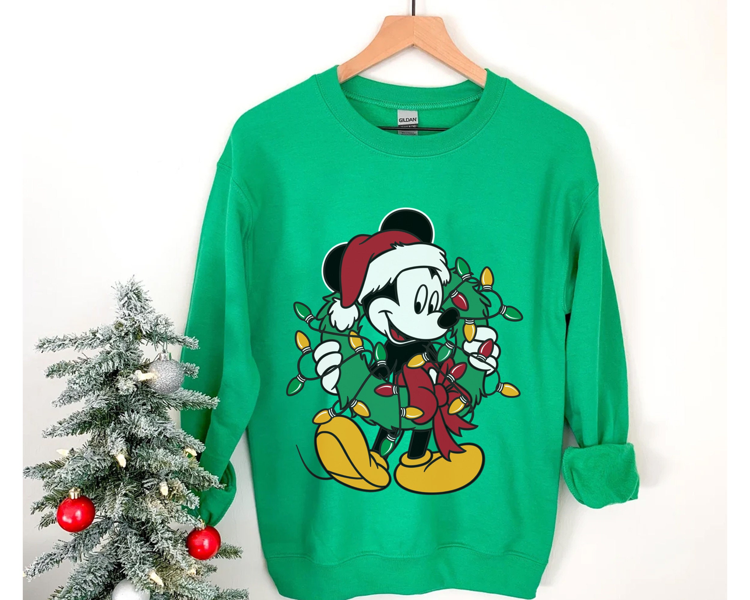 Discover Disney Mickey Mouse Christmas Lights Sweatshirt, Mickey's Very Merry Xmas Sweatshirt