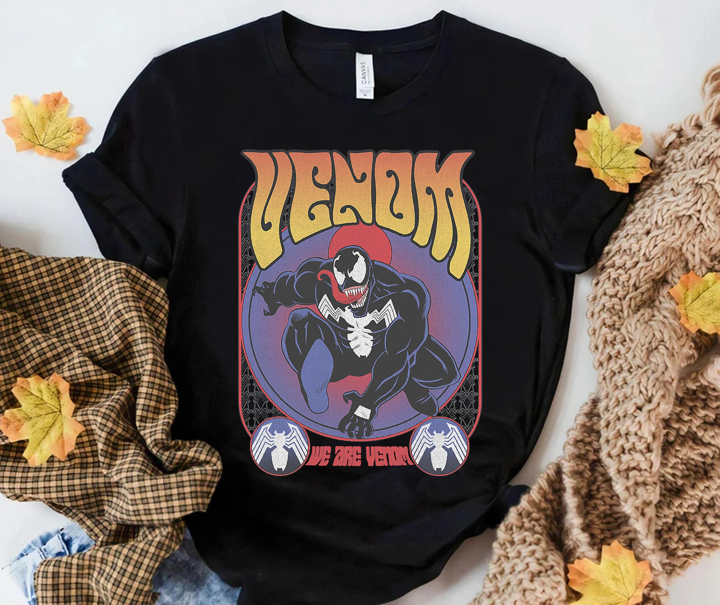 Marvel Venom Men's Venom Swinging Logo Graphic-Print T-Shirt Tee