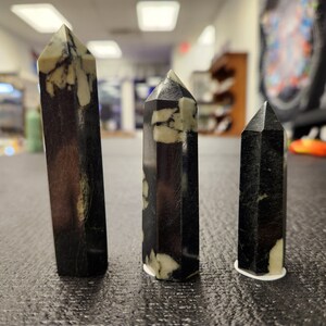 Chrysanthemum Crystal Tower, Obelisk, Healing Crystals, Home Decor