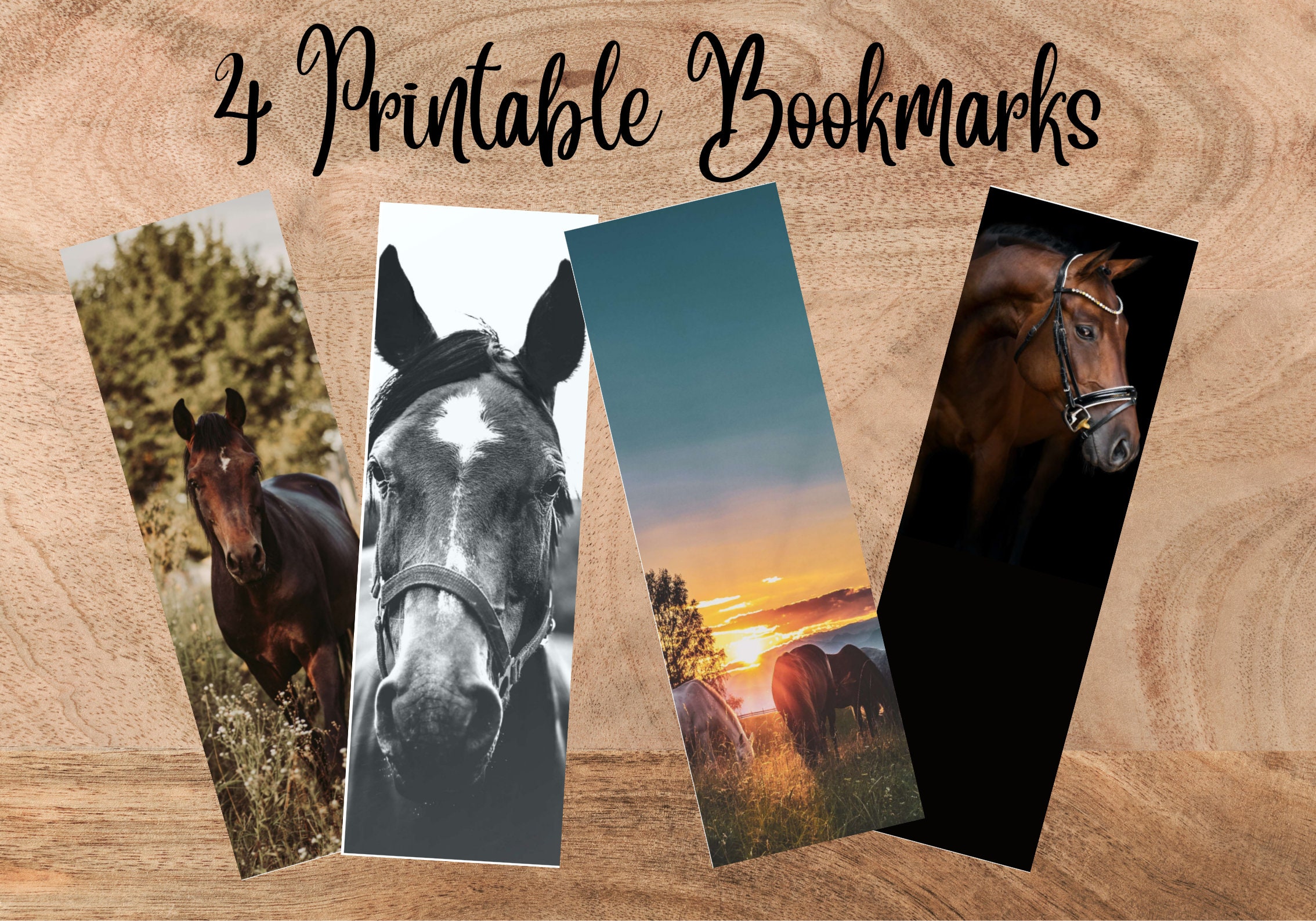 Horse Bookmarks Cute Horse Bookmarks Horse Image Bookmarks Etsy
