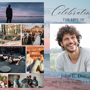 Customizable Memorial Folder Beach Theme - Digital Download