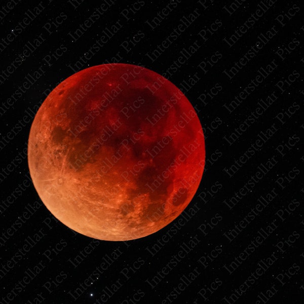 Total Blood Moon/Lunar Eclipse - Digital Art - Printable Wall Art - Printable Canvas/Poster - Desktop Background - High Quality