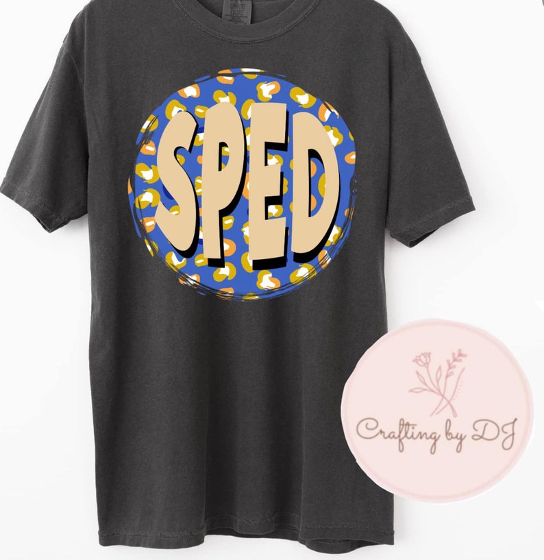 SPED Blue/leopard Circle PNG Design - Etsy