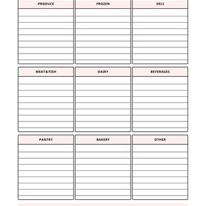 Grocery list