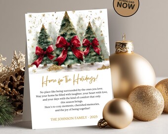 Tarjeta navideña digital de 5x7 pulgadas, plantilla editable en Canva, tarjetas navideñas personalizadas, diseño de tarjeta descargable