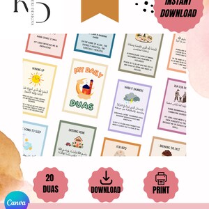 Kids Dua Cards Duas for Kids Prayer Cards Islamic Dua Flashcards ...