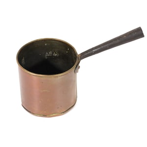 Charming Antique Copper Pan with Wrought Iron Handle || Small Retro Copper with Fabulous Patina || Rustic Farmhouse Decor