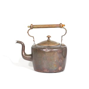 Antiker Kupferkessel im Vintage-Stil mit schöner Patina || Vintage-Küchenkessel aus Kupfer mit Deckel || Rustikale Landhausdeko im Retro-Stil