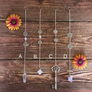 Crystal & Charm Hanging Altar Decor: Spiritual Wall Art