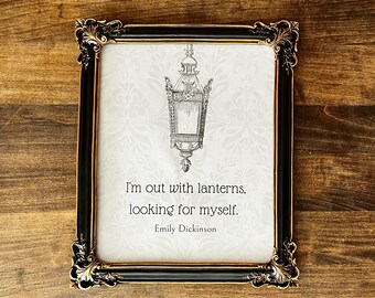 Emily Dickinson Quote Print: Vintage Lantern Wall Art (Digital Download)