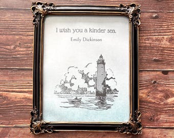 Emily Dickinson Digital Print, Wall Art Idea for Home, Printable, Digital Download, Includes 3 Sizes