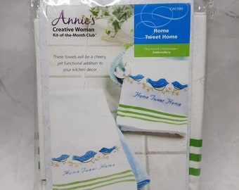 Annies Creative Woman Kit Of The Month Club Kit Home Tweet Home Towels CWC980