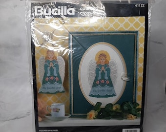 Kit de punto de cruz Bucilla 1995, imagen o adorno de ángel guardián