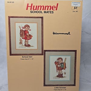 Vintage JCA Counted Cross Stitch Hummel School Mates Ulotka Wykresy