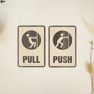 3D Pull & Pushing Türschild Set: Home Decor (12 x 18 cm)