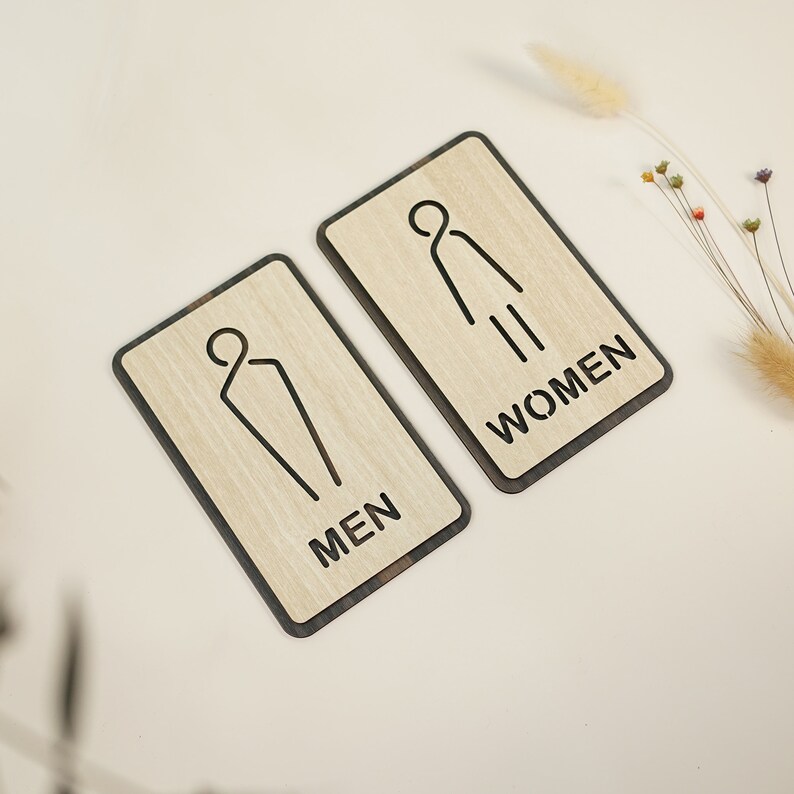 Men/women Sign, Gender Toilet Symbol, 3D Wood Sign WC Signage, Restroom ...