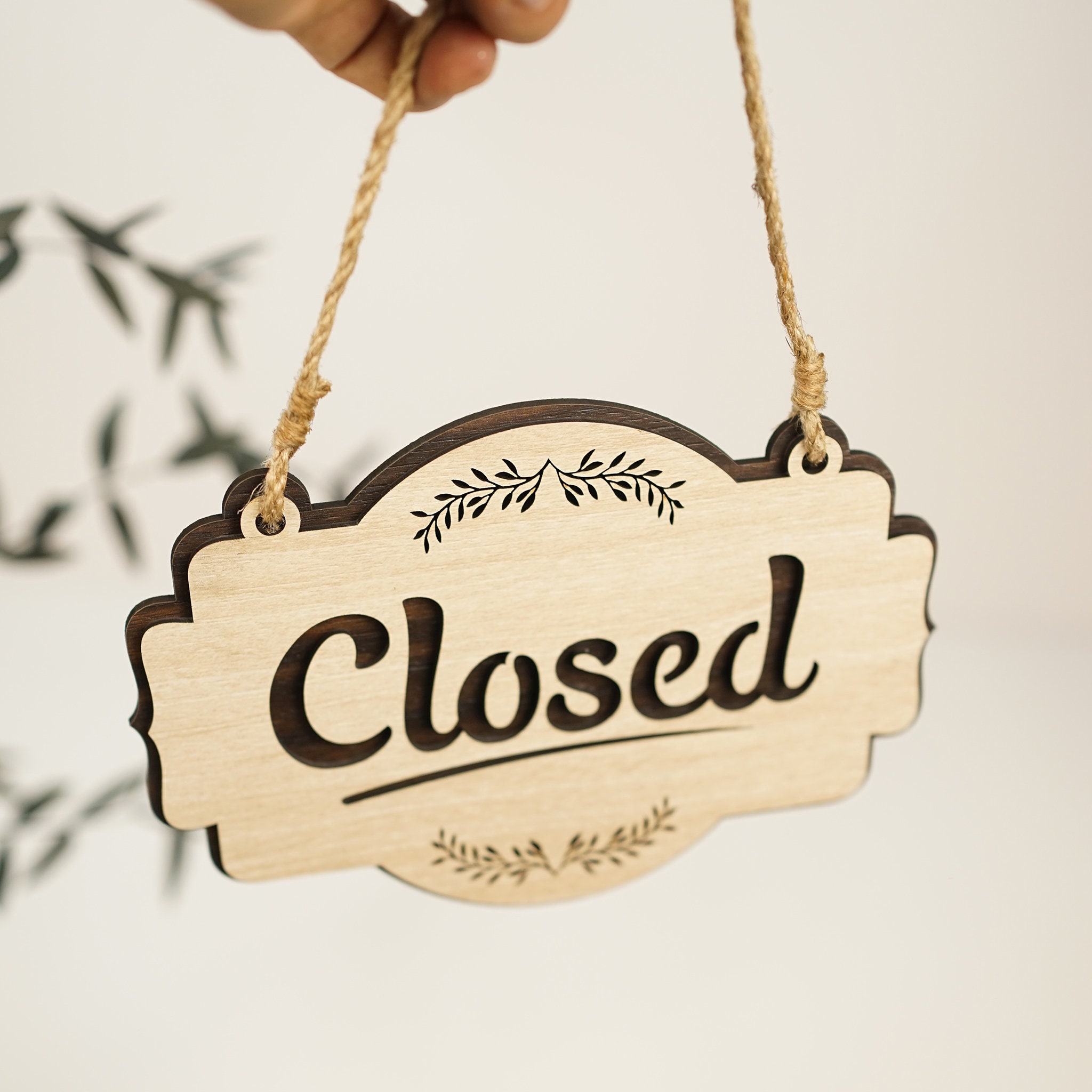 Open Closed Sign, Open Wood Sign, Closed Wood Sign, Double Sided ...