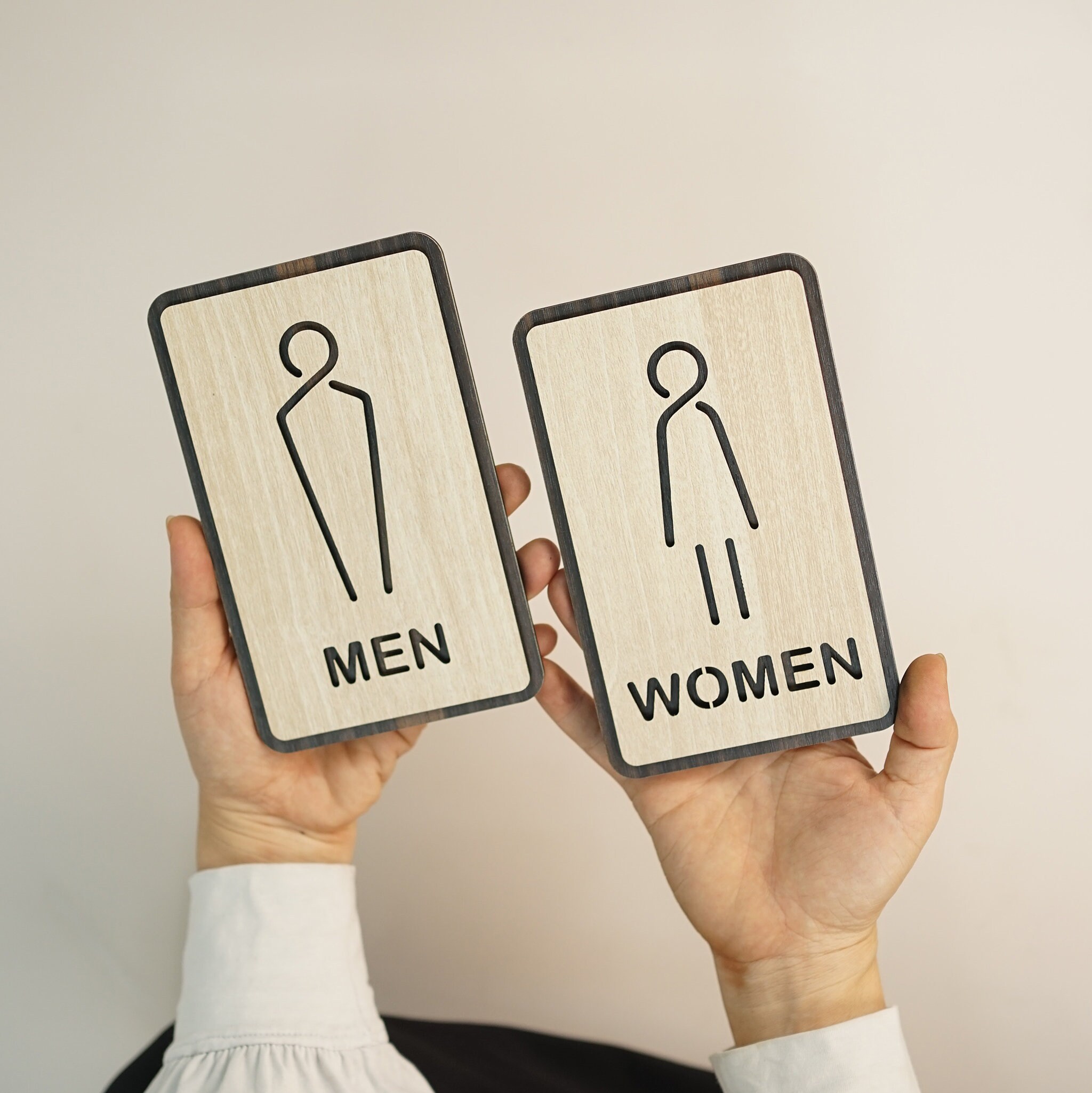 Men/women Sign, Gender Toilet Symbol, 3D Wood Sign WC Signage, Restroom ...