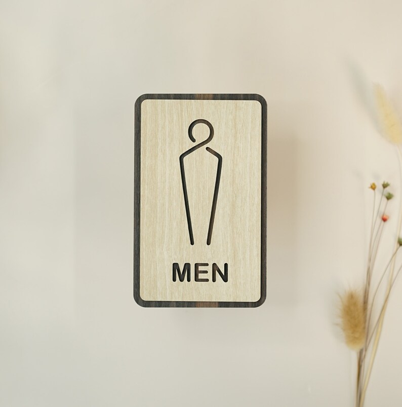 Men/women Sign, Gender Toilet Symbol, 3D Wood Sign WC Signage, Restroom ...